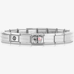 Nomination CLASSIC Pink Heart Baby Feet Bracelet 330204/31 & 530300 SI