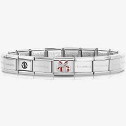 Nomination CLASSIC Silver Christmas Red Present Charm Bracelet 330204/06 & 530300 SI