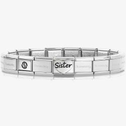 Nomination CLASSIC Silver Sister Heart Charm Bracelet 530300 SI & 330114/20