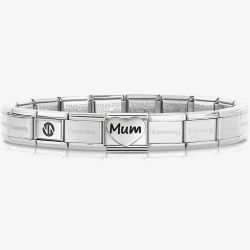 Nomination CLASSIC Silver Mum Heart Charm Bracelet 530300 SI & 330114/22