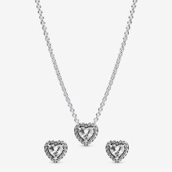 PANDORA Elevated Heart Jewellery Set 398425C01-45 & 298427C01