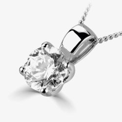 1888 Collection Platinum Brilliant Cut 0.50ct Four Claw Diamond Pendant & Chain PD1041