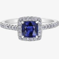 Platinum Sapphire 0.31ct Diamond Ring 30676WG/130