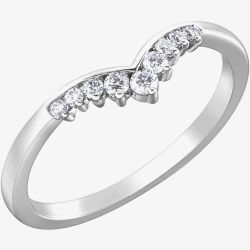 9ct White Gold 0.25ct Diamond Wishbone Ring 50L00WG/25