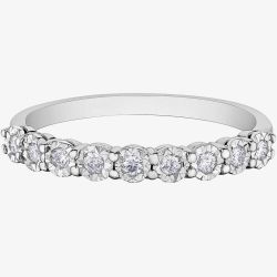 9ct White Gold 0.15ct Diamond Half Eternity Ring 50L67WG/15-10