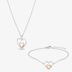 Rosa Lea Double Heart Jewellery Set AM-2THB027706 & AM-2THB027806
