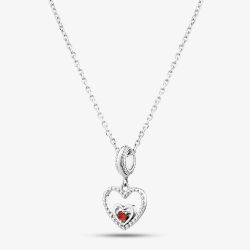 Rosa Lea January Birthstone Heart Dangle Charm Necklace
