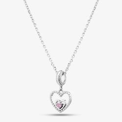 Rosa Lea October Birthstone Heart Dangle Charm Necklace