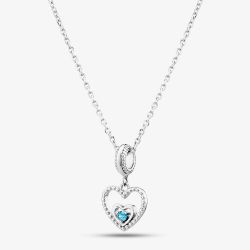 Rosa Lea December Birthstone Heart Dangle Charm Necklace