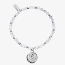 ChloBo Ladies Ecliptic Aura Moonstone Moon & Star Beaded Bracelet SBXMAS24