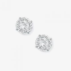 9ct White Gold 6mm Round Cubic Zirconia Stud Earrings SE406