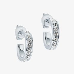 Ted Baker SENNITA Silver Tone Huggie Hoop Earrings TBJ2767-01-02