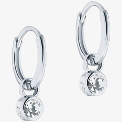 Ted Baker SINALAA Silver Tone Crystal Huggie Earrings TBJ3028-01-02