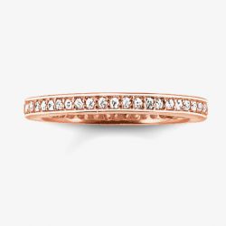 THOMAS SABO Rose Gold Plated Medium Clear Cubic Zirconia Narrow Eternity Ring TR1983-416-14