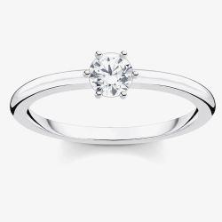 THOMAS SABO Silver Six Claw Cubic Zirconia Ring TR2313-051-14