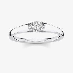 THOMAS SABO Silver Oval Cubic Zirconia Pave Ring TR2315-051-14