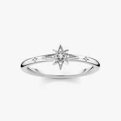 THOMAS SABO Silver Cubic Zirconia Pave Star Ring TR2317-051-14