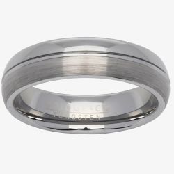 Unique Matte Polished Tungsten 6mm Ring TUR-65