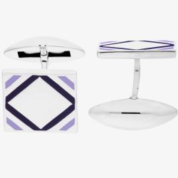 Fred Bennett Stainless Steel Purple Cufflinks V500