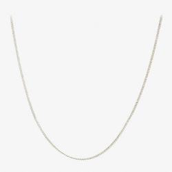 9ct White Gold 18inch Filed Curb Chain W12FC18