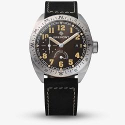 Bremont Terra Nova 40.5 Black Leather Strap Watch TN40-PWR-SS-BK-L-S