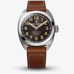Bremont Terra Nova 38 Brown Leather Strap Watch TN38-ND-SS-BK-L-S