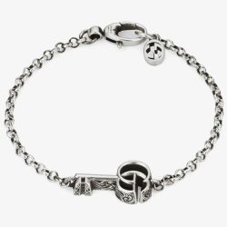 Gucci GG Marmont Silver Oxidised Key Bracelet YBA6322070010