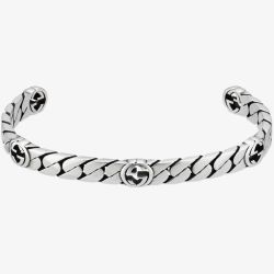 Gucci Sterling Silver Interlocking Bangle YBA661526001