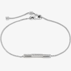 Gucci 18ct White Gold Gucci Link to Love 0.13ct Diamond Bar Bracelet YBA662121001016