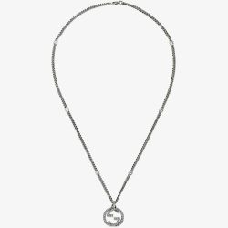 Gucci Interlocking Sterling Silver Pendant Necklace YBB67865100100U