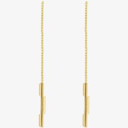 Gucci 18ct Yellow Gold GUCCI Link to Love Chain Bar Dropper Earrings YBD66211500100U