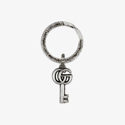 Gucci GG Marmont Silver Oxidised Key Key Ring YBF62776500100U