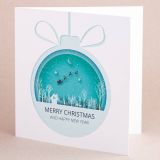 Aqua Blue Bauble Christmas Card