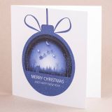 Dark Blue Bauble Christmas Card