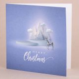 Blue Reindeer Christmas Card