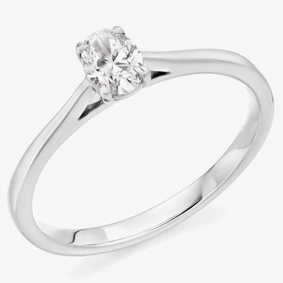 Platinum 0.23ct Certificated Oval Cut Diamond Solitaire Ring ENG2470423