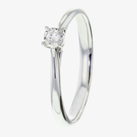 9ct White Gold 0.05ct Diamond Ring S4457D.9W.005F