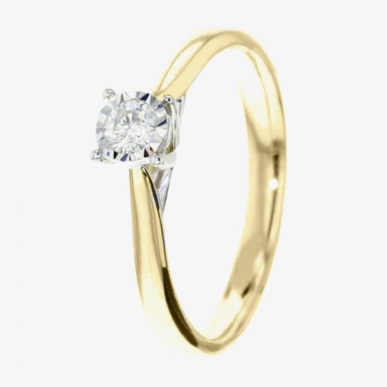 9ct Yellow Gold 0.17ct Diamond Ring S4460D-9Y-017G