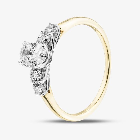 18ct Yellow Gold Certificated 2.51ct Diamond Five Stone Ring 31491YW/80-18