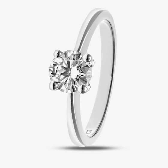 18ct White Gold 0.75ct Round Brilliant Diamond Solitaire Ring PR04689WG