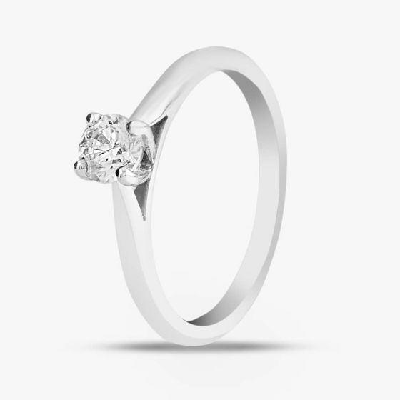 18ct White Gold 0.40ct Brilliant Cut Diamond Solitaire Ring 10-80-616/24-01-635 N