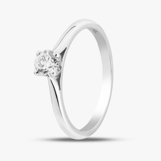 9ct White Gold 0.30ct Brilliant Cut Diamond Solitaire Ring 10-80-615/24-01-919 N