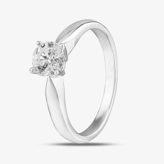 18ct White Gold 0.70ct Diamond Solitaire Ring PR12882 S/S