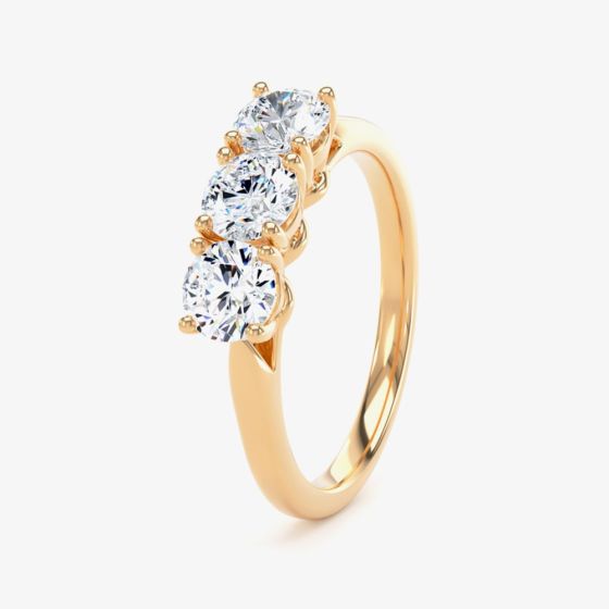 18ct Yellow Gold 3 Stone 0.50ct Diamond Ring M3R02-020-050-18Y-G-Si1