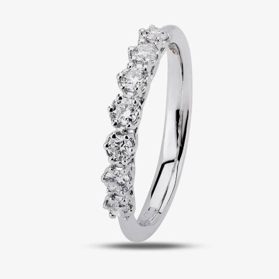 9ct White Gold Seven Stone Diamond Half Eternity Ring H6152D-9W-035F