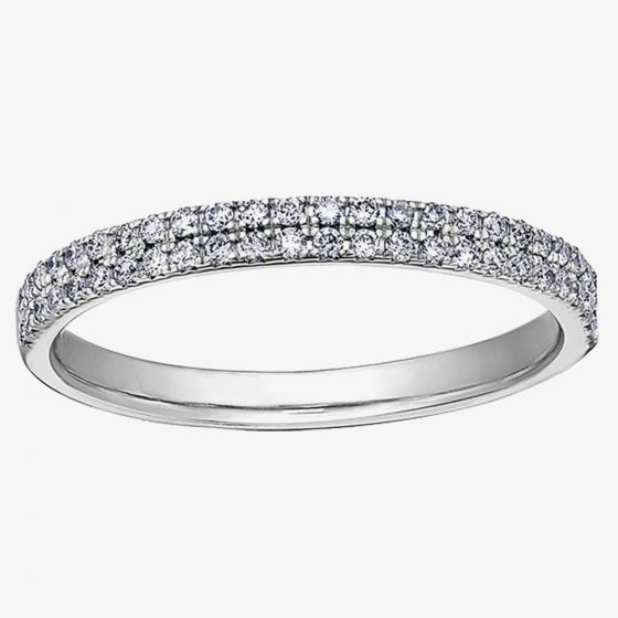 9ct White Gold 0.25ct Claw-set Diamond Two Row Half Eternity Ring 50K08WG/25-10