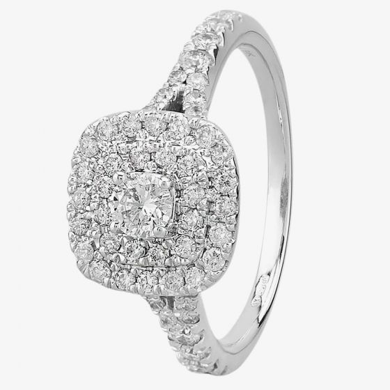 9ct White Gold 1.00ct Diamond Double Halo Ring TH011212R