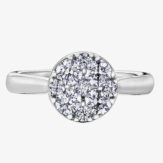 9ct White Gold 0.25ct Diamond Pavé Cluster Ring 30237WG/25-9