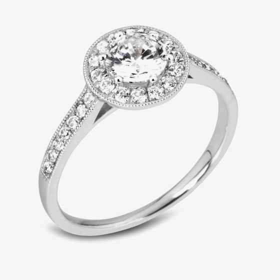 18ct White Gold Diamond Cluster Ring VR11