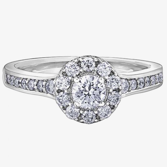 18ct White Gold 0.85ct Diamond Cluster Ring 30208WG/85-18